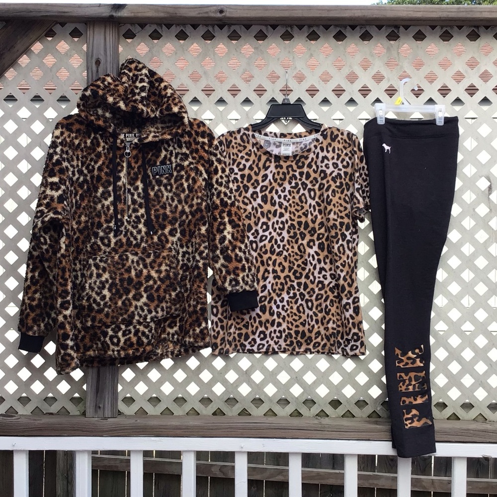 PINK Victoria’s Secret Cheetah LOT of 3 items SZ L